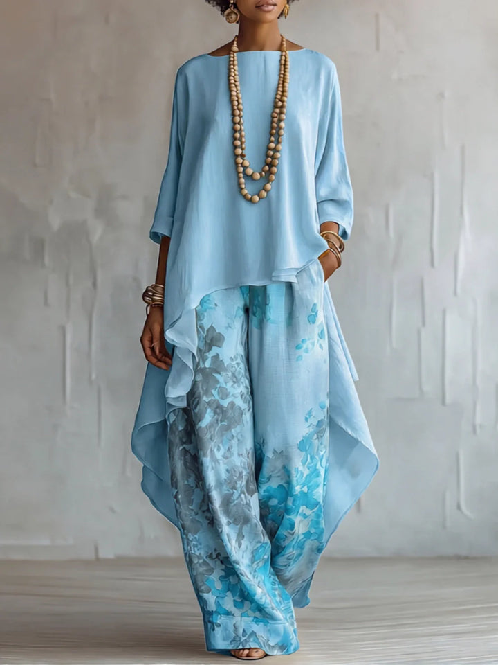 Ginevra | Ensemble fluide asymétrique à imprimé floral