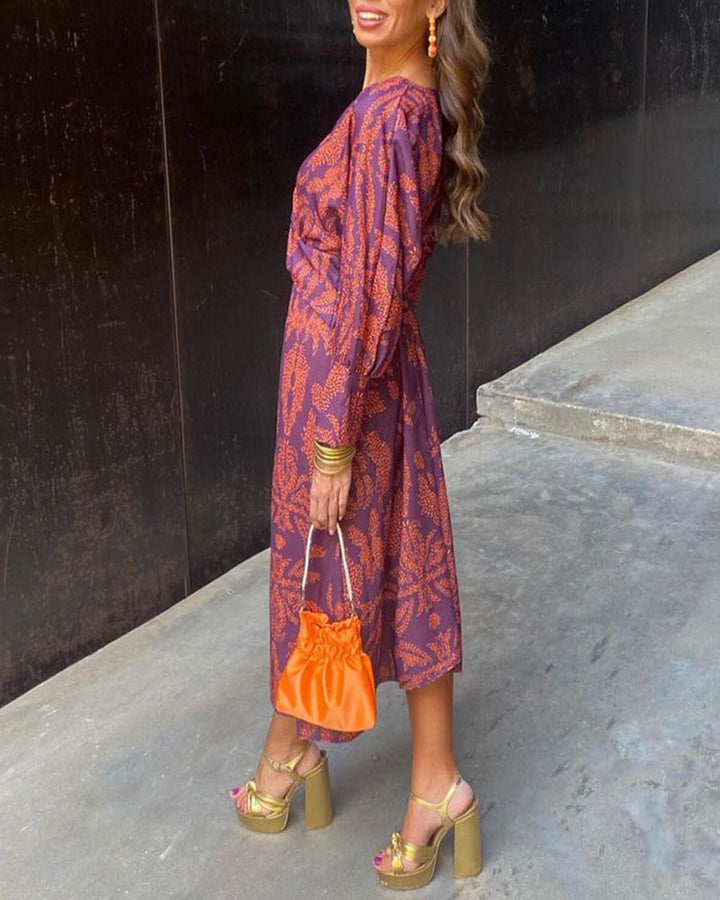 Éléonore™ | Robe Midi Imprimée