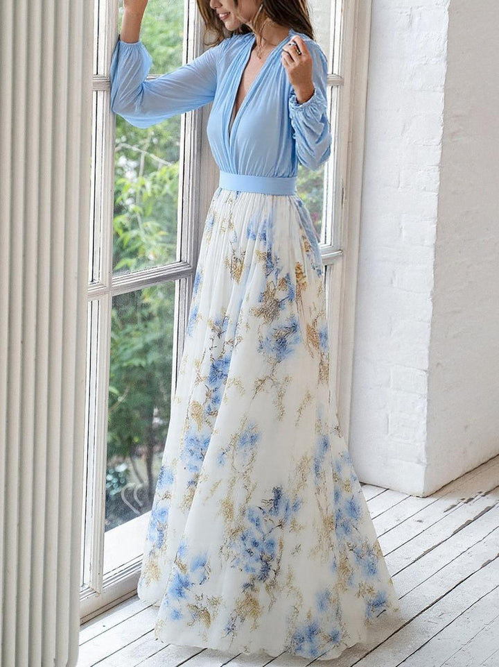 Éléonore – Robe longue fleurie élégante