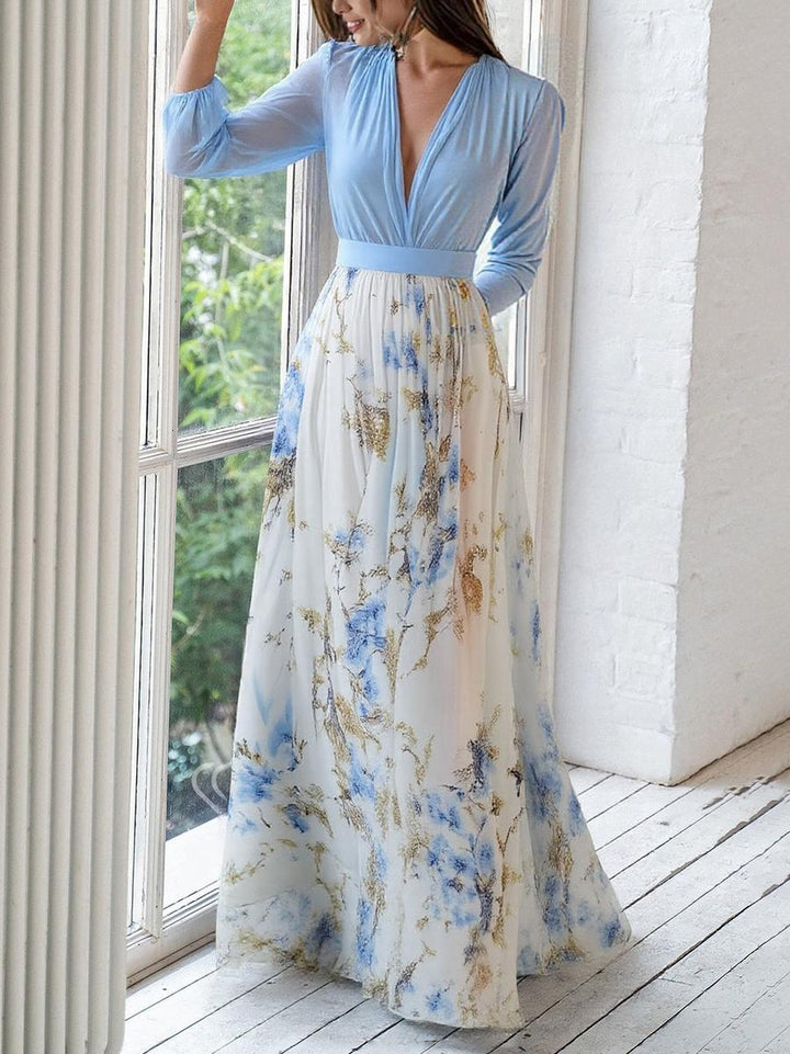Éléonore – Robe longue fleurie élégante