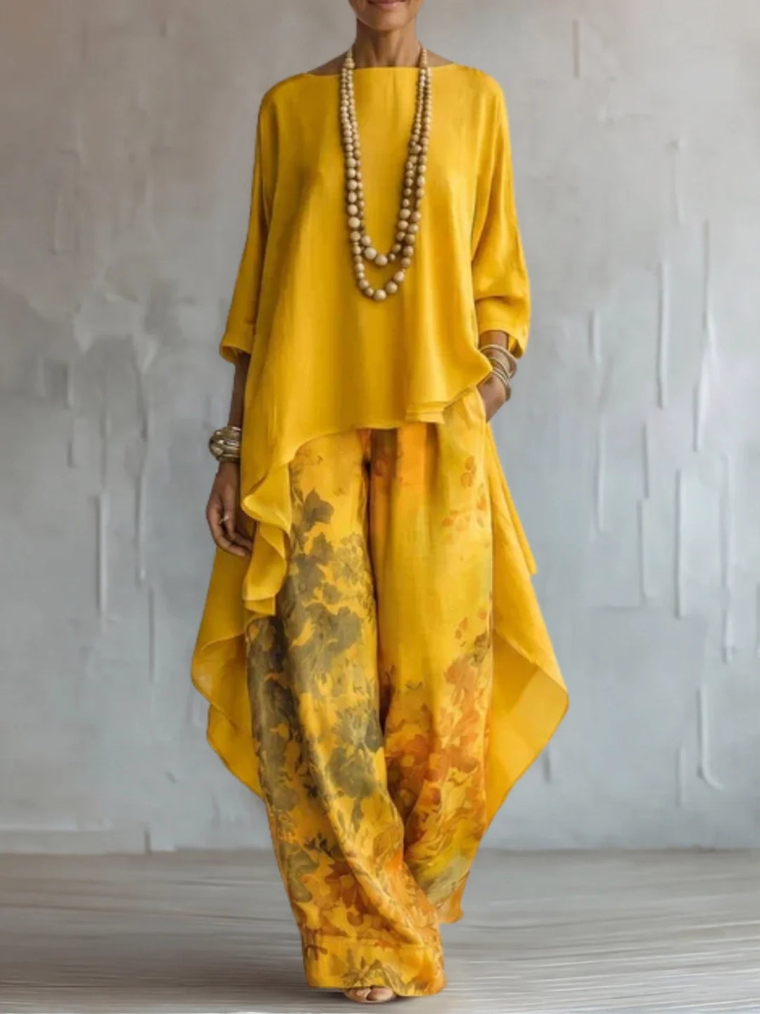 Ginevra | Ensemble fluide asymétrique à imprimé floral