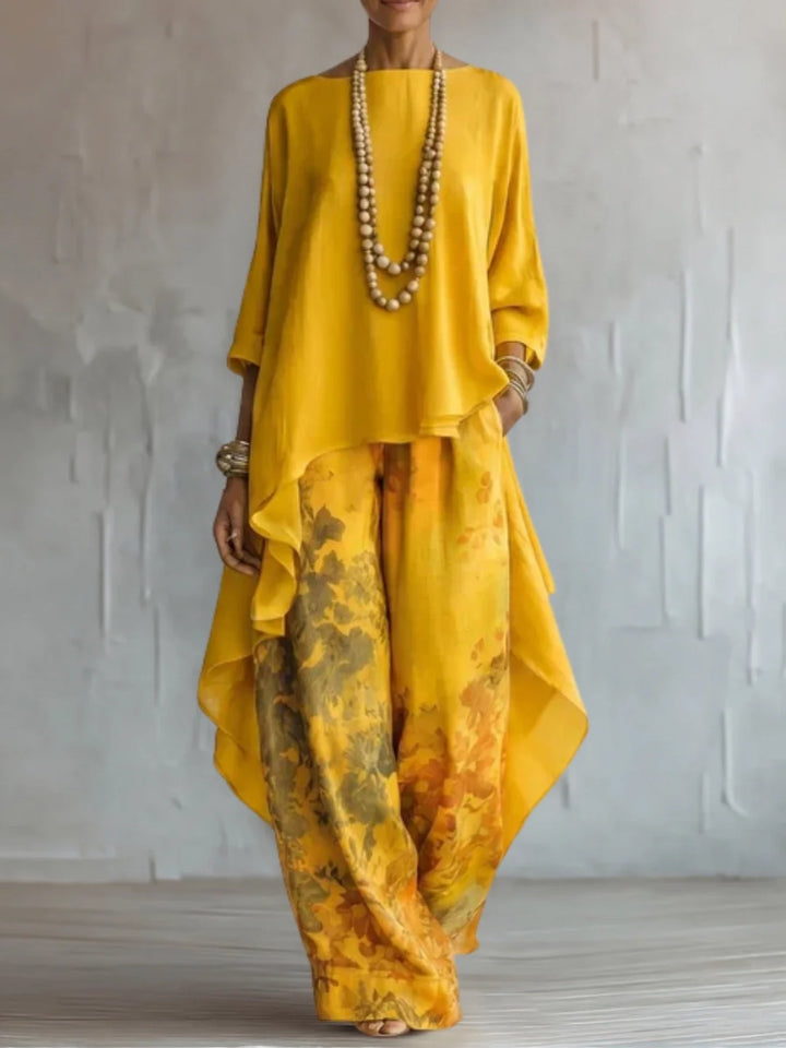 Ginevra | Ensemble fluide asymétrique à imprimé floral