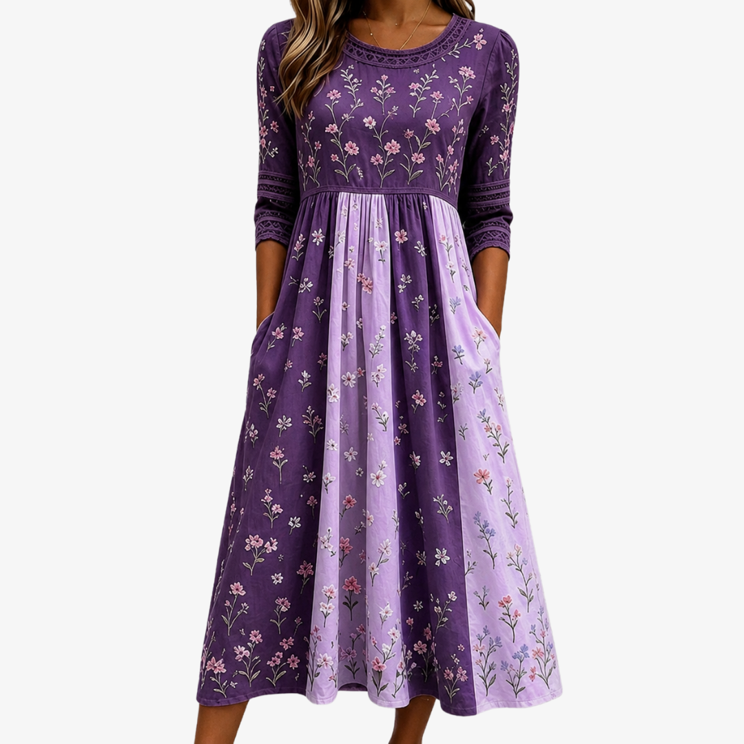 Lavender Wildflower | Robe Midi Fleurie