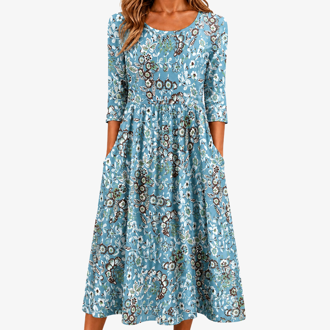 Coastal Garden | Robe Longue Fleurie à Poches