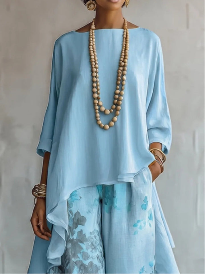 Ginevra | Ensemble fluide asymétrique à imprimé floral