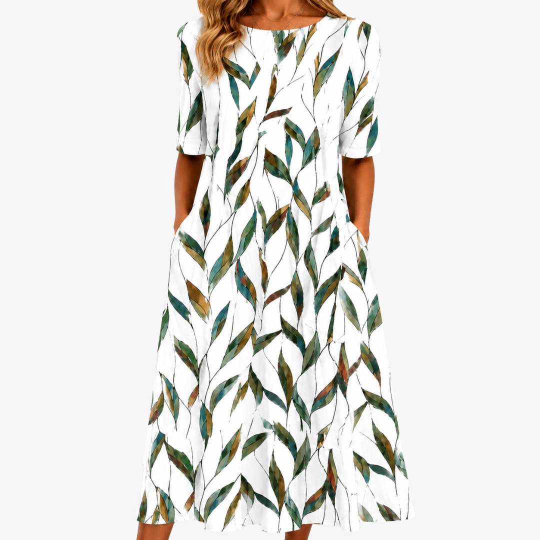 Willow Meadow Botanical | Robe Midi Fleurie à Poches