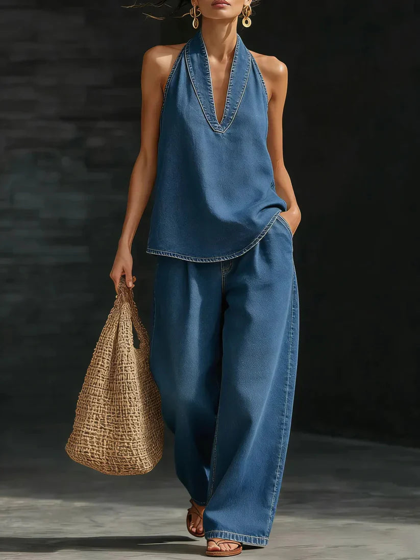 Martina | Ensemble long fluide à col en V