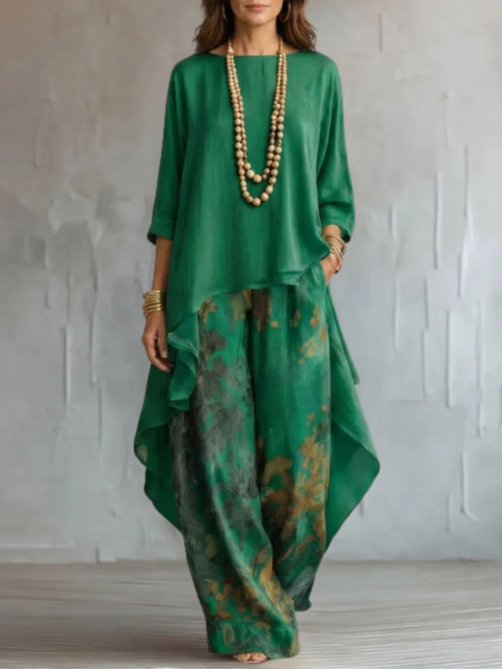 Ginevra | Ensemble fluide asymétrique à imprimé floral