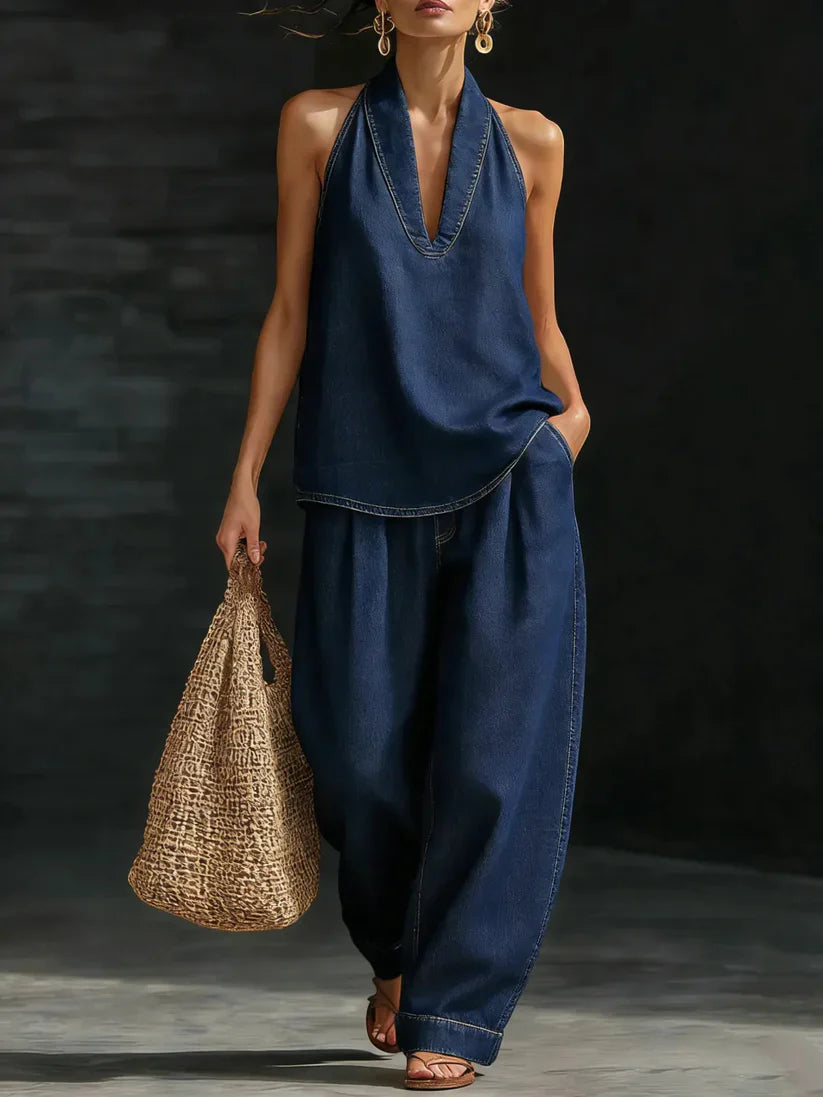 Martina | Ensemble long fluide à col en V
