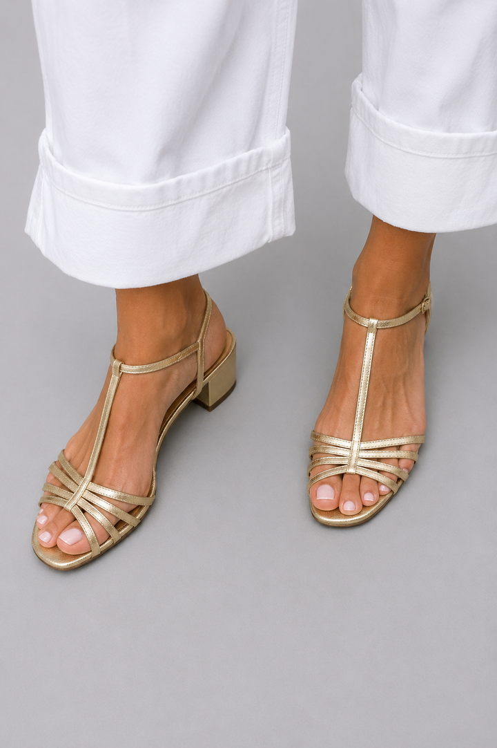 Allegra | Sandales dorées Élégance Quotidienne