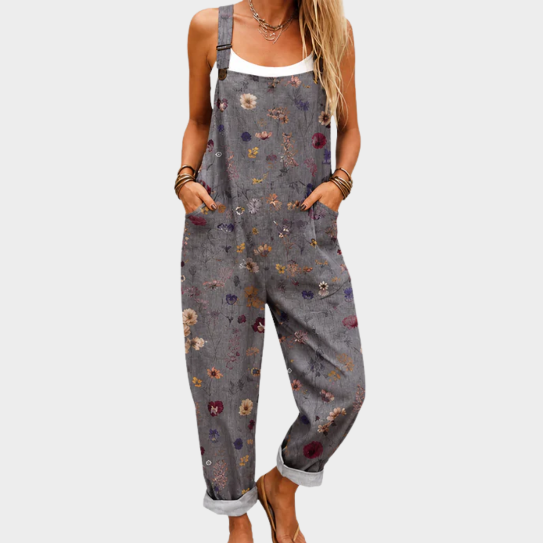 NOTTE | Salopette Florale Anthracite