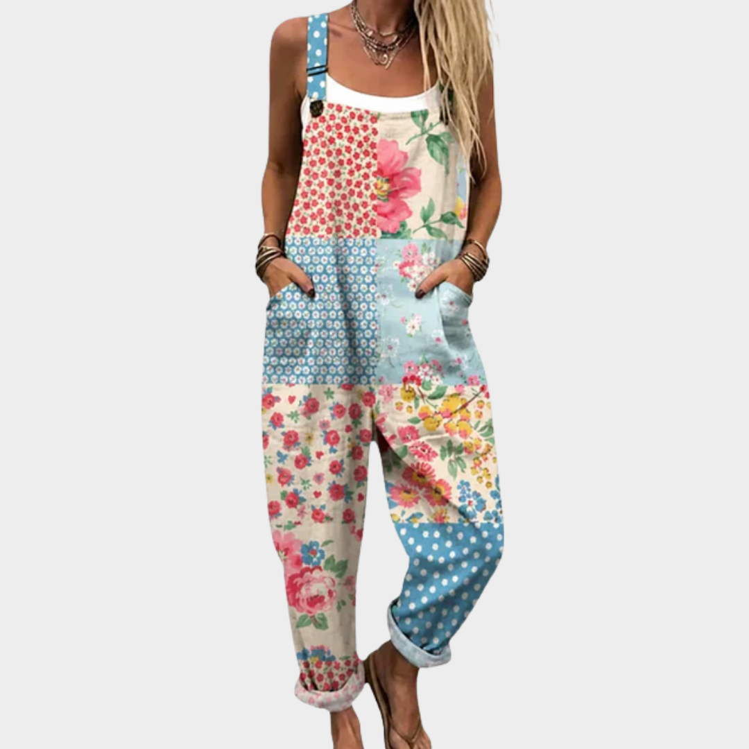 PRIMAVERA | Salopette Patchwork Fleuri