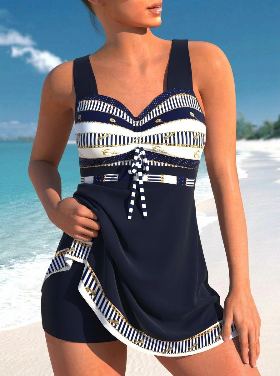 Mercedes - Maillot de Bain Une Pièce Marin Élégant