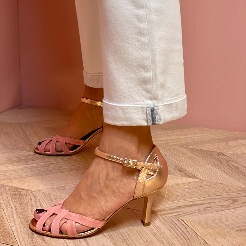 Aurelia | Sandales Glamour Or Rose