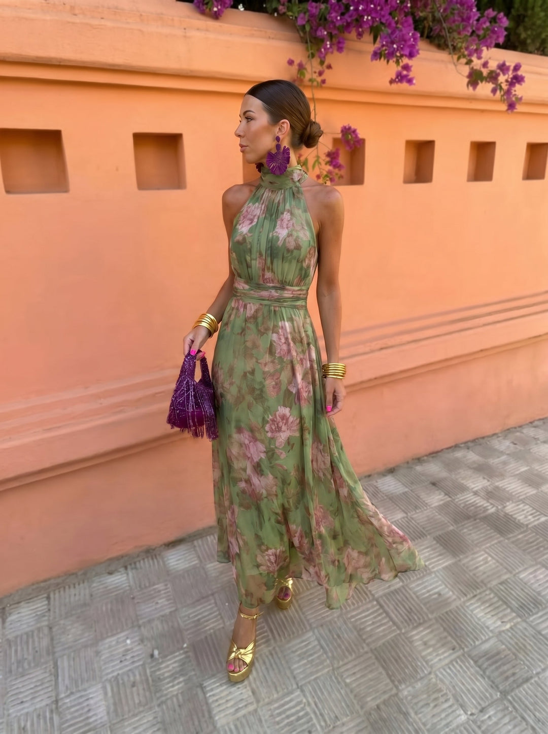 Fleur™ | Robe Longue Fleurie à Décolleté Plongeant