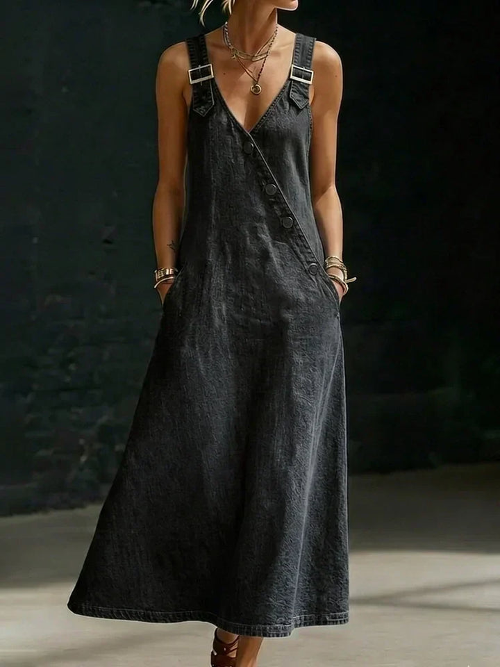 Vera | Robe longue boutonnée en denim
