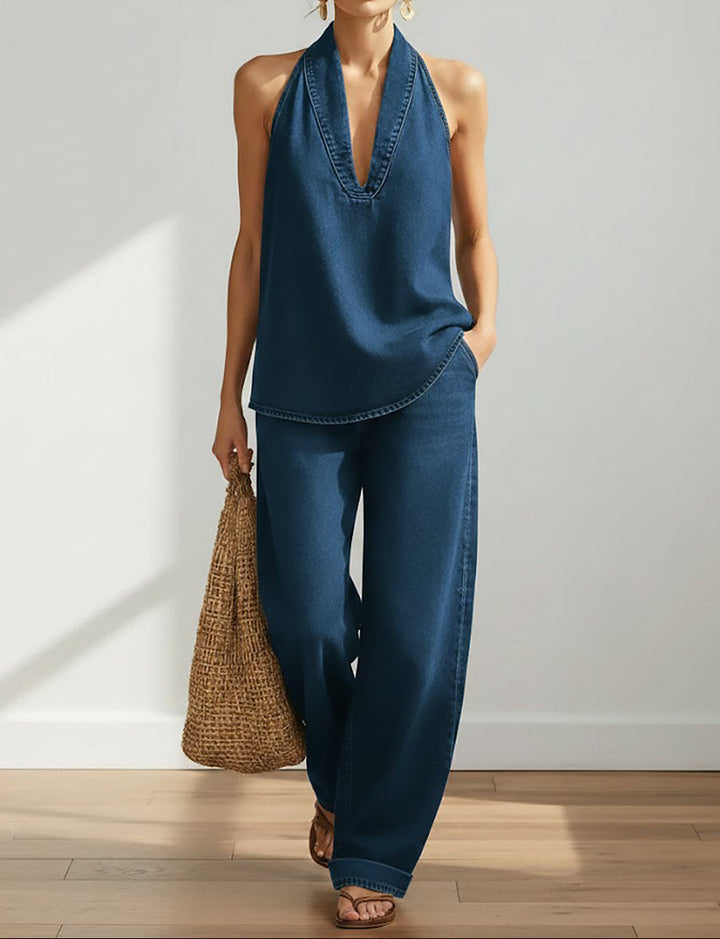 Ivy | Ensemble en denim effet vintage délavé en coton doux