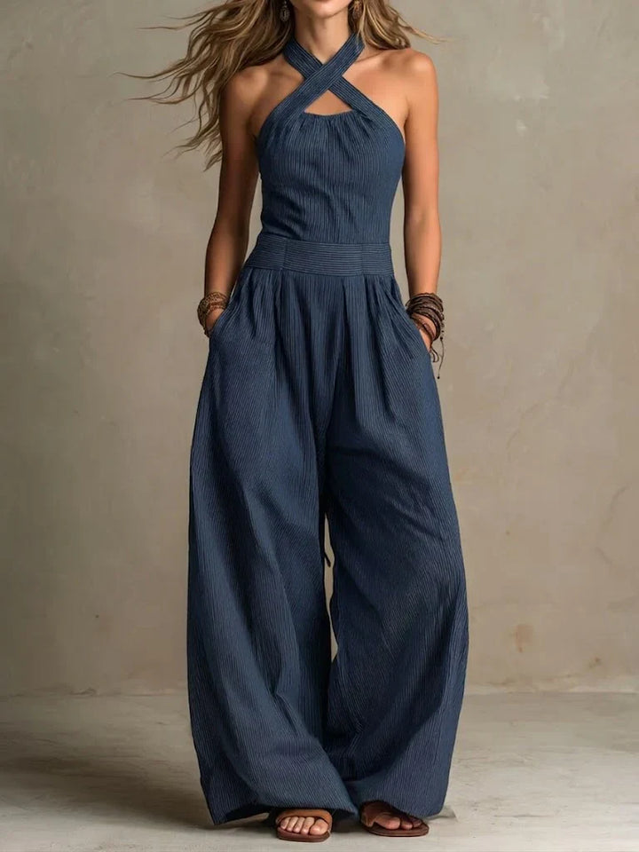 Isabella | Combinaison longue fluide à col halter