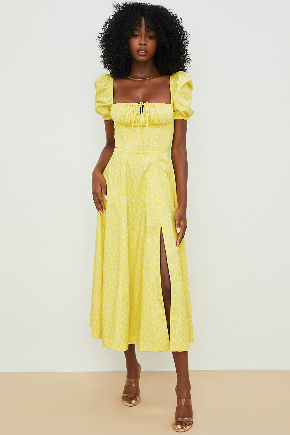 Aviana - Robe à Manches Bouffantes Bloom